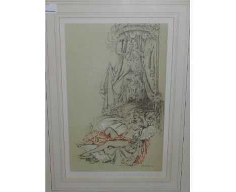 William Russell Flint (Scottish, 1880-1969), 'Study of a reclining female nude', polychrome print, bears inscription to lower