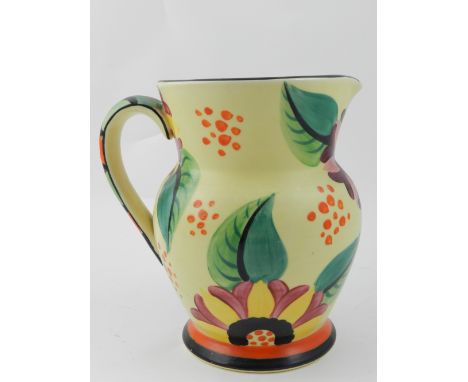 A Royal Venton ware ceramic jug, having stylised floral design