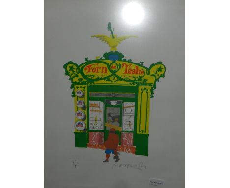 Paul Hogarth (20th century British School), study of a theatre, lithograph on paper, blindstamped, signed in pencil, limited 