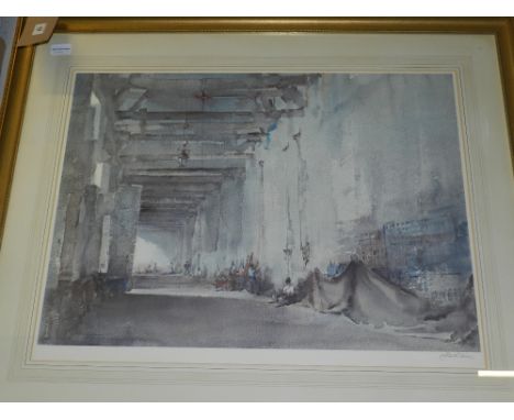 William Russell Flint (Scottish, 1880-1969), 'Continental Market Study', polychrome print, signed and blindstamped to lower m