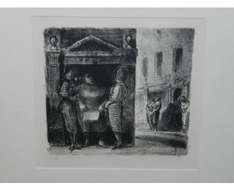 Edward Arizzone (20th century British School), 'Street Corner', monochrome lithograph, signed and titled in pencil, limited e