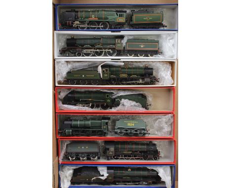 One tray containing 7 manufactured steam outline 00 gauge locomotives to include a Dapol Railways County of Chester locomotiv
