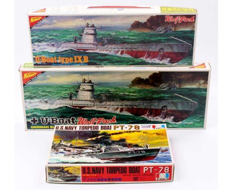 Nichimo Submarine kits, 1.200 scale, 2009 - U-Boat ‘Wolf Pack’ Type U-107 Submarine, No.9 - U-Boat ‘Wolf Pack’ Type IXB &amp;