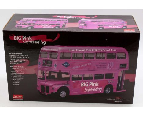 A Sunstar No. 2916 1/24 scale limited edition Big Pink Sightseeing Routemaster London double decker bus, as issued, for the C