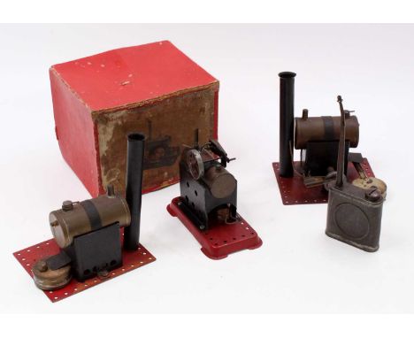 A collection of three spirit fired live steam engines, to include a Latimer Productions model L5, housed in the original box,