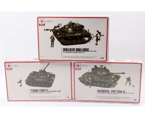 Renwal of New York 3/8”-1ft scale, Military Blueprint kits, No.554 Walker Bulldog Light Tank inc (172 parts), No.556 General 