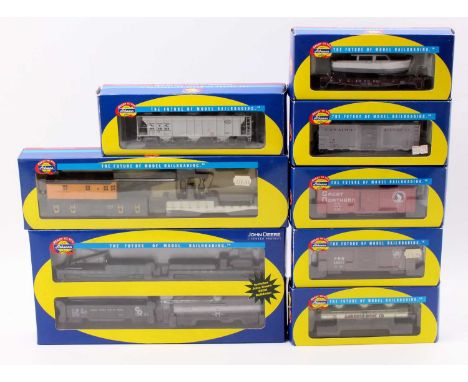 Collection of Athearn cargo wagons: 92154 Chesapeake &amp; Ohio works train comprising four wagons. This states it contains J