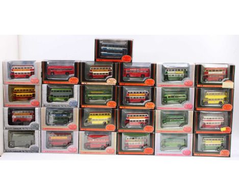 24 boxed EFE 1/76th scale bus and coach models, with examples including a Leyland Routemaster London Bus, an AEC RF Bus in Lo