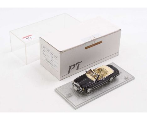 PT Models 1/43rd scale model of a Rolls Royce Corniche 2000, finished in black, housed in the original box and plastic casing