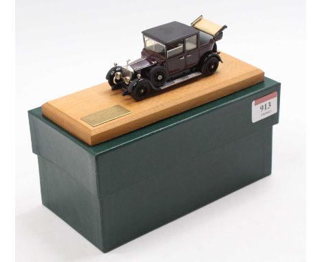 Top Marques, 1/43rd scale white metal model of a Rolls Royce 20 HP Barker Landaulette 1926, finished in maroon with grey inte