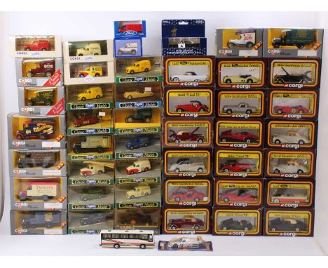 2 trays containing a collection of Corgi Classics and Cars of the 50's, with examples including a 1957 Ford Thunderbird, a Ja