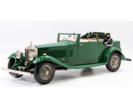 Pocher 1/8th scale kit built model of a K83 Rolls Royce Ambassador 1933 car, finished in green with brown interior, with a pe