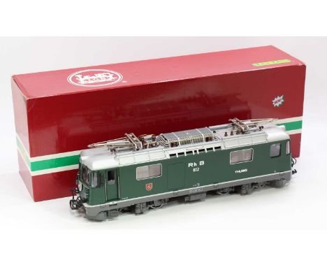 LGB 2143 G scale 45mm mainline electric locomotive numbered 612. The model features cab interior, pantographs, brake gear, cr