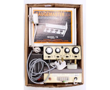 Gaugemaster controllers. Offered as seen and without safety certificates. Caveat emptor. Model TS 3-tracks and simulator. Wit