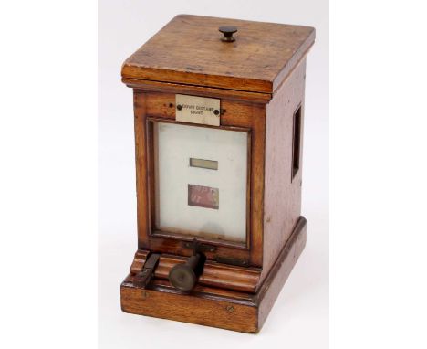 A Midland Railway wooden cased lamp in/out repeater, item appears to have been restored both to the internal and outer case, 