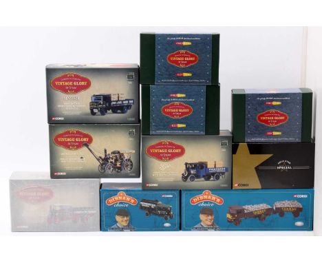 Corgi Classics Vintage Glory of Steam and Dibnah's Choice model group of 10, with examples including No. 80112 Fowler B6 Cran