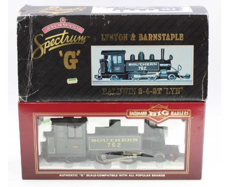 Spectrum by Bachmann G scale electric Southern Railway 2-4-2 locomotive finished in olive green, condition excellent. Plastic