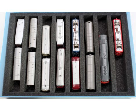 A quantity of mixed continental and German outline N gauge trains to include Rapido, Fleischmann Trix and other associated ma