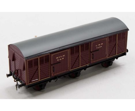 Kit Built 00 Gauge model of a LMS Milk Van, 6 Wheel wagon signed D Lawrence and L Goddard, with Lawrence Scale Plate to under