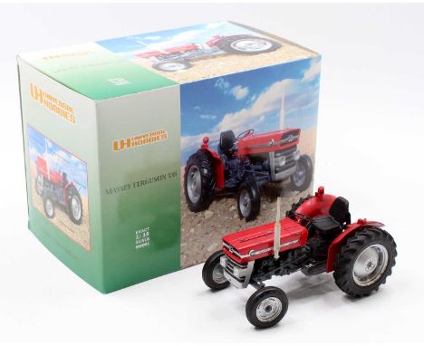 A Universal Hobbies No. UH2698U 1/16 scale diecast model of a Massey Ferguson 135 housed in the original polystyrene packagin