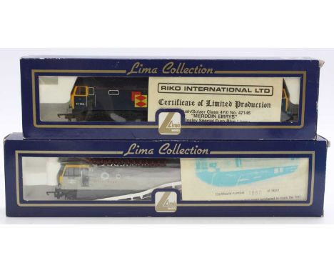 Two Lima/Riko locos: Class 47 ‘Merddin Emrys’ 47145 in Tinsley Special Euro Blue Livery, cert.no.110 of 850 (M) (BE). With cl
