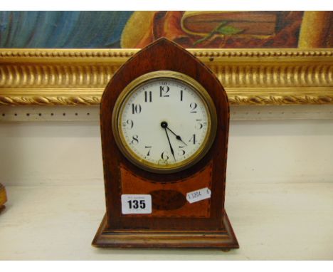 An Edwardian inlaid mantle clock