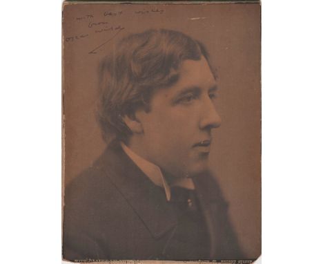 WILDE OSCAR: (1854-1900) Irish Playwright and Novelist. A good, rare large 7.5 x 9.5 signed Imperial cabinet photograph by Wi