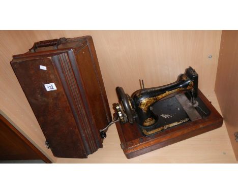 A vintage sewing machine