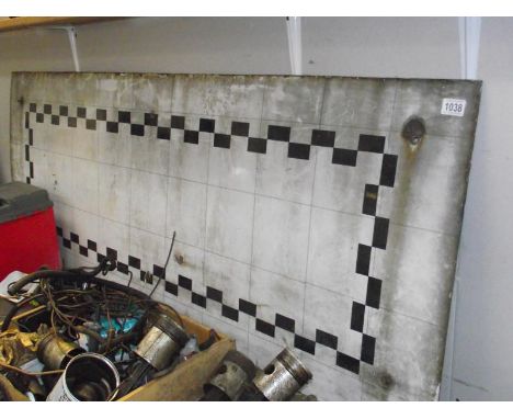 A large Victorian enamel splash back 66" x 25"