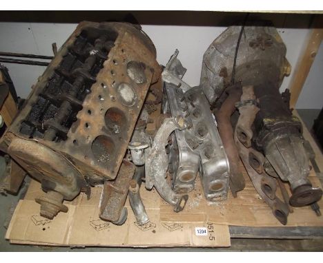 A Daimler V8 engine and an automatic gearbox for spares and repairs