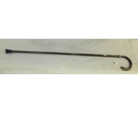 A 19th century walking stick with silver tip.