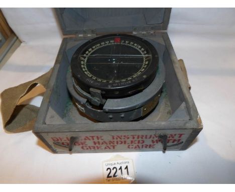 A WW2 Royal Canadian Air Force compass type P11, featuring brass badge with war office arrow 'The Ontario Hughes Owens Co., L