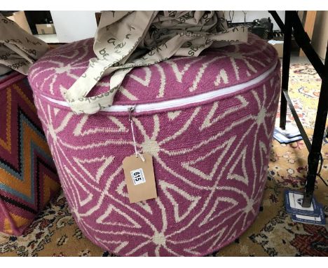 An Amy Kent pouffe (round pink design)