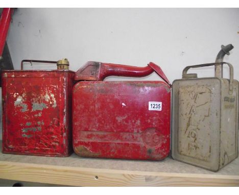 3 vintage fuel cans