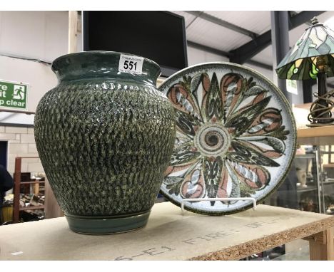 A Denby Glyn college fruit bowl &amp; a Denby vase