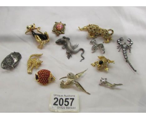 A good lot of animal themed brooches including vintage.