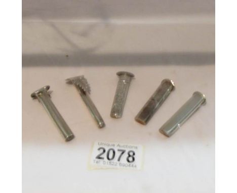 5 silver button hole holders.