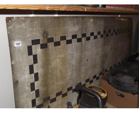 A large Victorian enamel splash back 72" x 27"