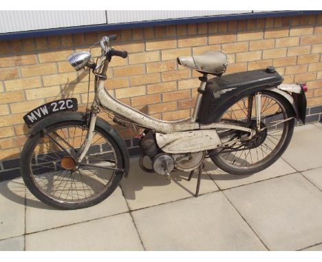 A 1966 Raleigh Runabout moped, no documents, has tax disc 30-6-78, engine has been stripped