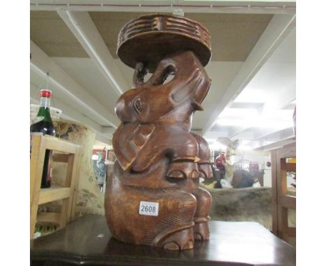 A 20th century wooden elephant stool.