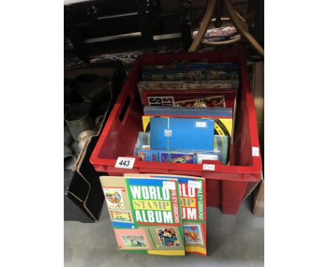 A box of stamp albums with World, GB &amp; Commonwealth stamps