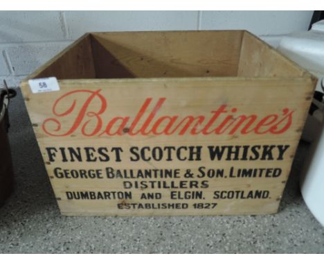 A Ballantines Finest Scotch Whisky crate