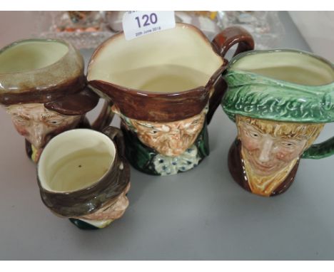 A selection of vintage Toby style character jugs by Royal Doulton