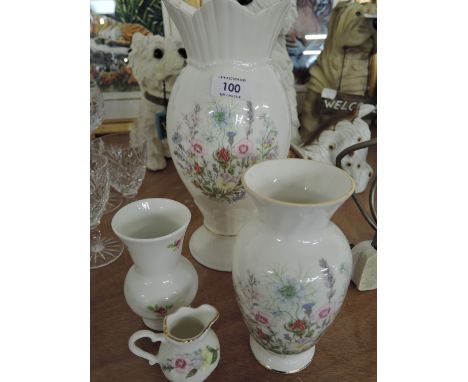 A selection of vintage ceramics by Aynsley in the Wild Tudor pattern