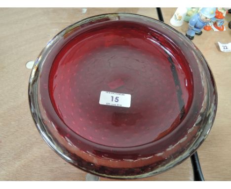 A Whitefriars art glass ruby dish 