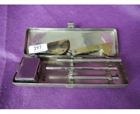 Two Victorian or earlier doctors blood letting knifes and similar medical item