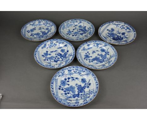 Six Chinese porcelain plates with flowers - Kangxi 1662-1722 Diameter: 23cm All in good condition. No chips, hairline or rest