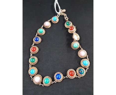 VINTAGE MULTI GEMSTONE NECKLACE 