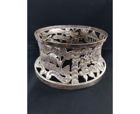 ANTIQUE SILVER DISH RING 488G 