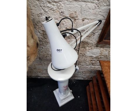 ANGLE POISE LAMP AND CERAMIC STAND 